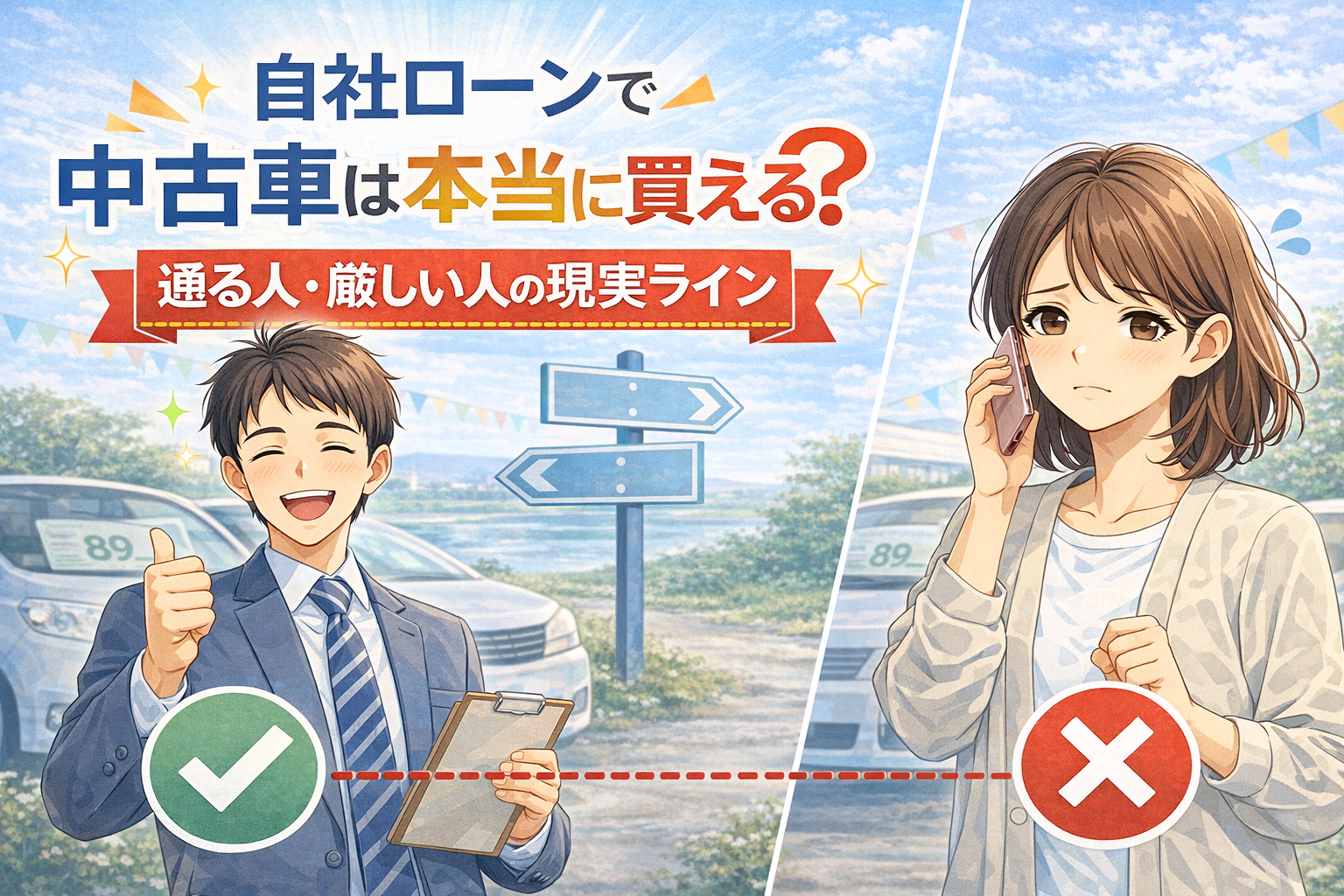 【2】自社ローンで中古車を買える人・買えない人｜審査通過ラインを徹底解説