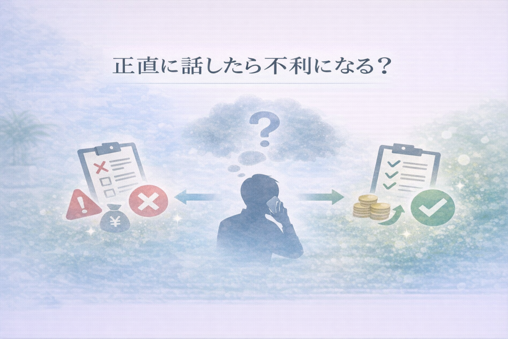 正直に話すと不利？