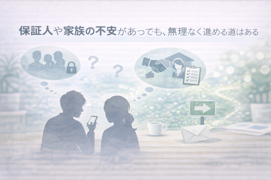 保証人や家族の不安があっても、無理なく進める道はある