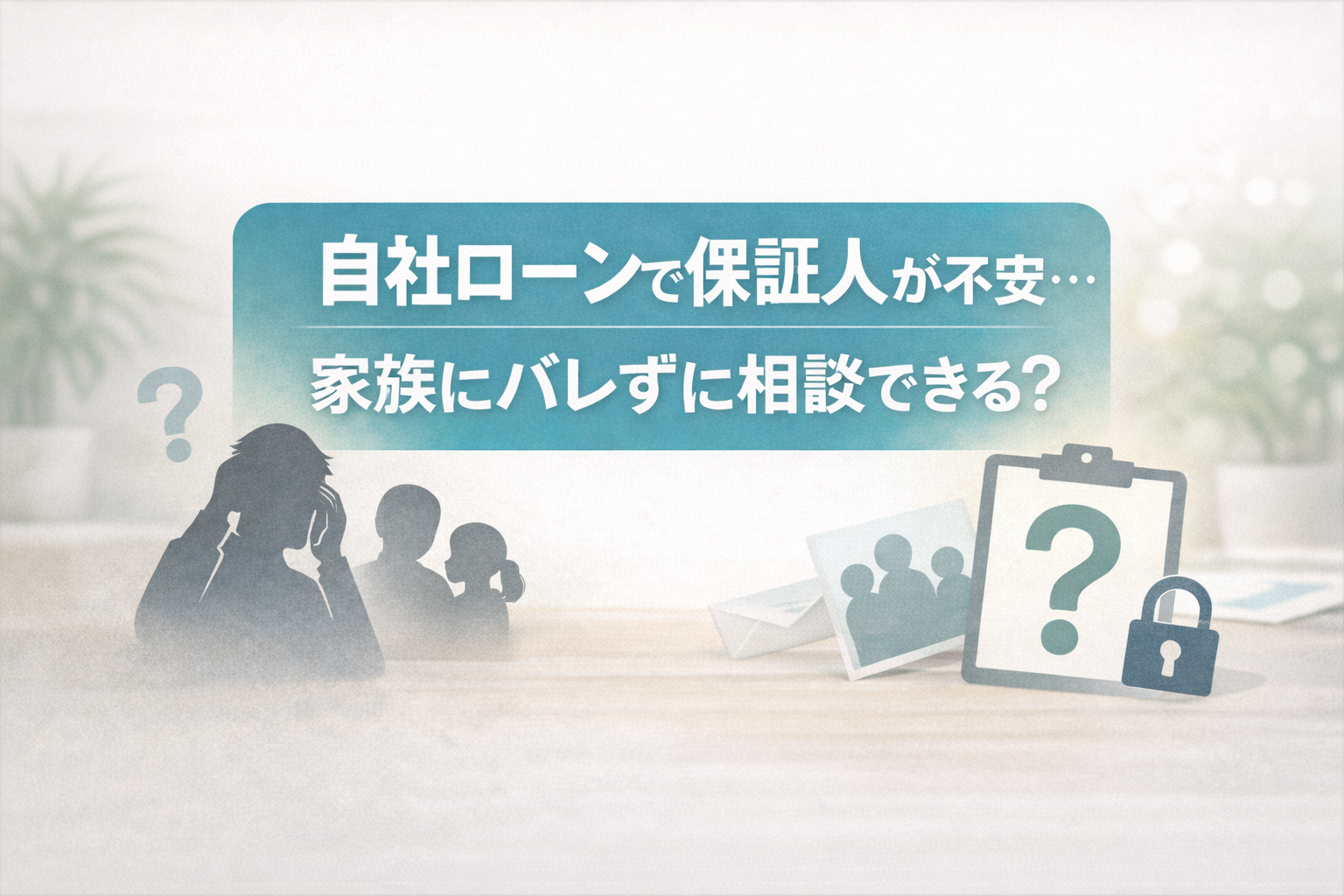 自社ローンで保証人が不安...家族にバレずに相談できる？