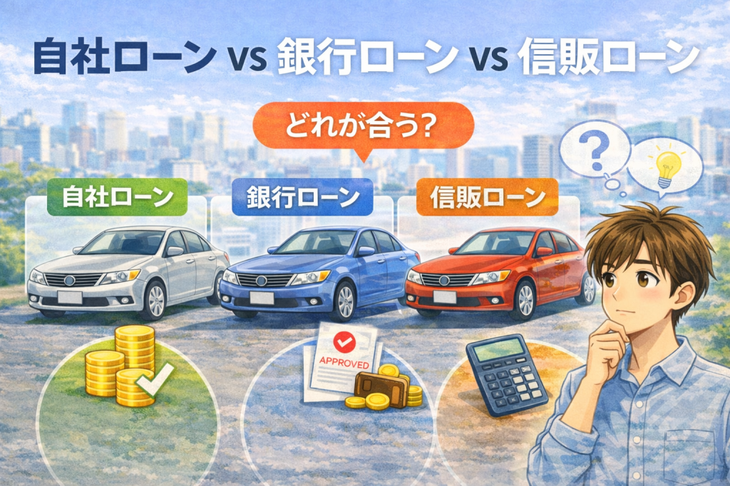 自社ローン・銀行ローン・信販ローンの違い